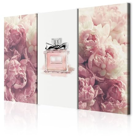 decomonkey Wandbilder Blumen Rose 90x60 cm 3 Teilig Wandbild Groß Büro | Leinwandbild XXL, Deko, Wohnzimmer, Schlafzimmer, Wanddeko, Leinwand, Pictures For Wall, Poster, Wall Painting, Perfum