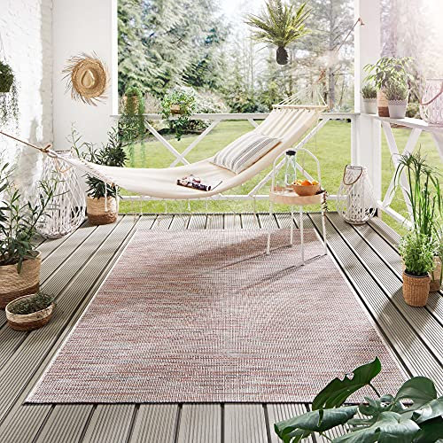 Steffensmeier Indoor Outdoor Teppich Dalsland Terrasse Flur Küche Balkon wasserfest, strapazierfähig und pflegeleicht, Rot, Größe: 200x250 cm
