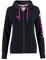 M.Conte - Felpa da donna con cappuccio, colore: Nero/Rosa con cappuccio, Nero nero, XL