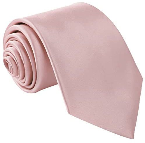 Beaface Men's Tie Solid Color Neckties For Men Business Wedding Formal Ties (Pink)