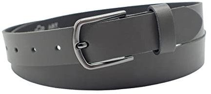 NK Belt GmbH Damen Ledergürtel, Anzug Jeans Gürtel, Made in Germany 3cm #M-01A (Grau, 85cm Gesamtlänge 100cm)