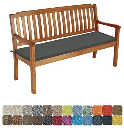 WTHYGB Bankauflage Sitzkissen Bankkissen 110 X 45 X 5CM Waschbar Abnehmbarem Stuhlkissen rutschfeste Gartenbankauflage Auflage für Gartenbank Terrasse Schaukel Gartenmöbel -Dunkelgrau