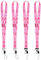 WANDIC 4 PCS Octobre Rose Tour de Cou Porte-Clés, Tour de Cou Badge de Sensibilisation au Cancer du Sein Ruban Rose Lanière Détachable Boucle pour Porte-Badges D'Identification