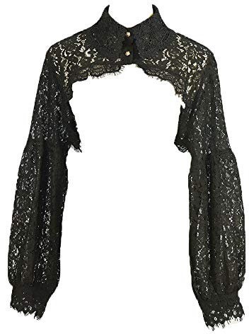 Elegtiskas Detachable Dickey Blouse False Collar Half Shirt Blouse Collar Crop Top A-Black
