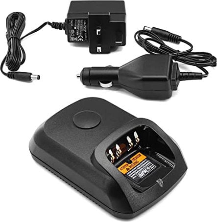 SUNDELY® Desktop Charger for Motorola Radio DP2400e DP3400 DP4400 DP4401 DP4600 DP4800 XPR3300e XPR3500 WPLN4232 Ni-MH Ni-CD Li-ion Battery Charging Dock Cradle Base Station (with DC & AC Adapter)