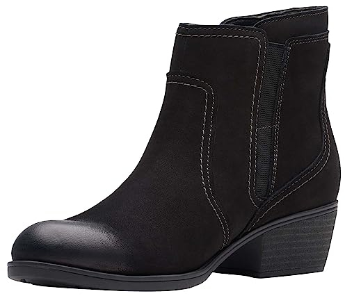 Clarks Damen Charlten Ave Mode-Stiefel, Black Nubuck, 39 EU