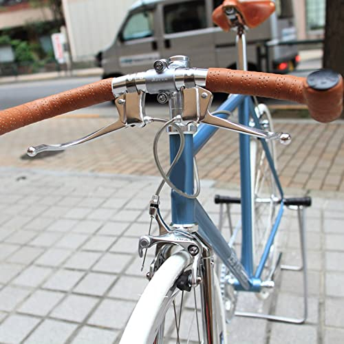 1 Paar Fahrrad Bremshebel City Retro Straße Lenker Gebogen Bar Bremshebel Fixed Gear Fahrrad Bremse Griff Teil (Schwarz)