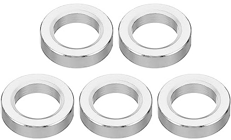 PATIKIL Lot de 5 entretoises rondes en aluminium M10, 10,2 mm x 16 mm x 4 mm d'épaisseur pour boulon à vis M10 de 0,95 cm