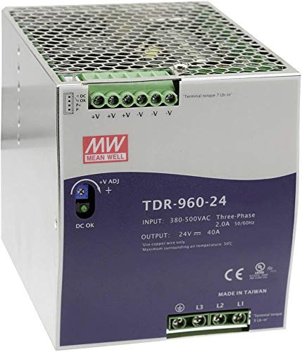 Mean Well TDR-960-24 960W 24V 40A Dreiphasen-Industrie-DIN-Schiene mit PFC-Funktion TDR-960