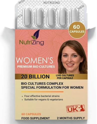 Probiotics for Women Gut Health 20bn CFU (60 Capsules) - pH Balance for Women - Vaginal Probiotics for Women's Intimate Flora - Proven Cultures Lactobacillus Rhamnosus & Reuteri by NutriZing