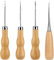 4 Pieces Wooden Handle Awl, Gourd Shape Awl, Tailors Awl, Wood Handle Scratch Awl, Sewing Awl, Punch Leather DIY Hand Sewing Tool, for Cutting Sewing Craft