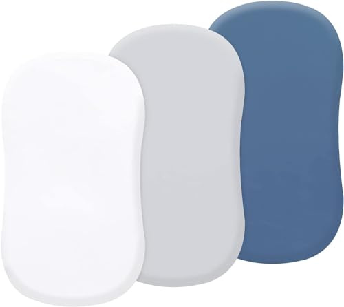 3 Pack Kids Moses Basket Sheets, Baby Bassinet Sheets Pram Sheet Fitted | Pram Sheets Fitted for Oval, Hourglass & Rectangle Bassinet Mattress - Cot Bed Sheet & Crib Mattress Cover for Baby Boy Girl