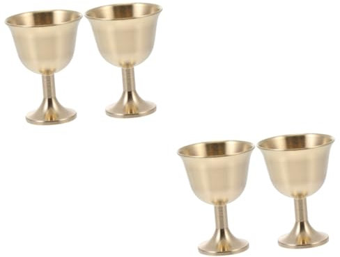 Ciieeo 4pezzi Bicchieri Rame Artigianali Per Cocktail Piccole Da Vino Mantiene La Temperatura Per Bevande Fresche Perfetti Per Feste e Occasioni Speciali Facili Da Pulire Mano