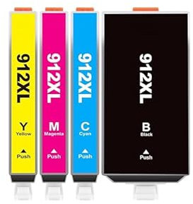912XL Tintenpatronen Ersatz für HP 912 XL Multipack für OfficeJet 8012 8010 8014 8015 8017 für OfficeJet Pro 8022 8020 8023 8024 8025 (Schwarz, Cyan, Magenta, Gelb, 4-Pack)