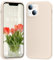 PuyaTeya Liquid Silikon handyhülle für iPhone 14 hülle, iPhone 13 hülle, Hochwertiges Silikon, weiches Mikrofaserfutter, Ganzkörperschutz - 4 Schichten Stoßfeste kratzfestes Hülle (Beige)