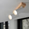 Ougrles Deckenlampe 2 Flammig Holz, Schwenkbar Strahler Vintage Deckenstrahler Weiss& Metall, Drehbare Gu10 Led Spot Deckenleuchte Modern für Wohnzimmer,Küche,Kleine Räume,Flur,Galerie,Bar,Geschäfte