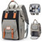 WEPLAN Baby Wickeltasche Rucksack,Großer Wickelrucksack Multifunktional Große Kapazität Babytasche Wickelrucksäcke Wickeltaschen Babytaschen für Mama und Papa,Schwarz mit Grau