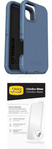 OtterBox Defender Series MagSafe Case for iPhone 16 Plus, Shockproof, Drop Proof, Ultra-Rugged, Protective Case, 7x Tested to Military Standard, Blue and Screen Protector