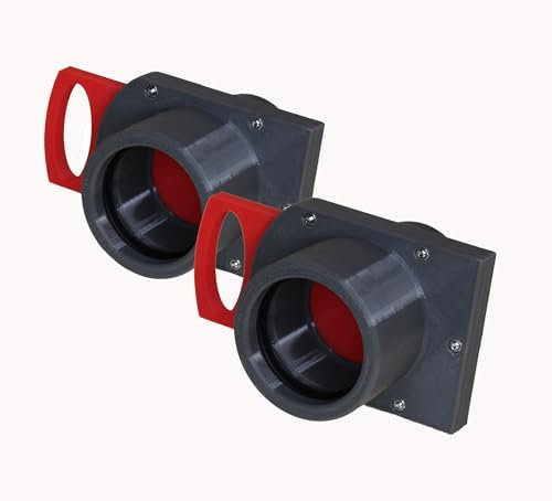 GENERIC 2er Set - DN 50mm Luft-Absperrschieber mit Muffe | Blastgate | PETG | Werkstattabsaugung | Absauganlage | Späneabsaugung | Abluft - Sperrschieber | Staubsammler | Luftreiniger | 2 Stück