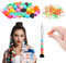 SEVENKA Lot de 50 perles de cheveux en silicone pour filles, 9 x 15 mm, perles de cheveux colorées en silicone souple pour tresses, 2 perleurs rapides en plastique pour tresses de cheveux, 50