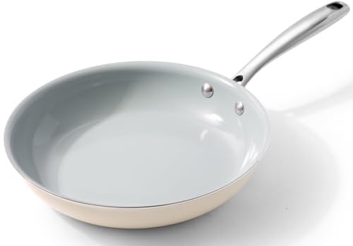 Cookersway Pfanne Keramik Antihaft Pfannen: 24cm Keramikpfanne Bratpfanne Induktion - Keramik Beschichtete Pfanne - Pancake Pfanne für Pfannkuchen