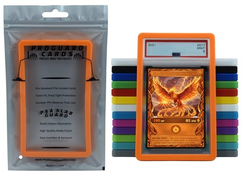 ProGuard Cards PSA Slab Guard Bumper for Standard PSA Graded Cards | Hard TPU, Exact Fit, Snap Tight Protection | Shock Absorption | Matte Finish PSA Slab Guard Protector (Orange)