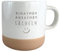 HerzHolzPapier® Steingut-Tasse 'EINATMEN AUSATMEN LÄCHELN' – 360 ml – Handgefertigte Keramik Kaffeetasse Teetasse – Spülmaschinen- & Mikrowellenfest – Rustikales Design in Sprenkeloptik – Geschenk