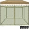 jianyana - Mosquitera de Repuesto Universal, Malla para Exteriores, Pared Lateral de 4 Paneles con Cremallera, mantén a Raya a los Mosquitos Durante tu Viaje de Campamento (Verde, 300 cm x 300 cm)