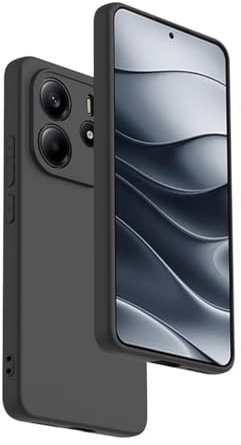 Bihizei Handyhülle für Xiaomi Redmi Note 14 4G Hülle, Antibakteriellem Schutz und Kratzfestes weichem Mikrofaserfutter,Ultradünnes Weiches TPU Silikon Schutzhülle- Schwarz