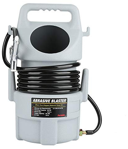 Sandblasting Gun Portable Sand Blaster Kit Sandblasting Gun with Hopper Hose Hex Wrench for Steel Grit Glass Beads Pecan Shell Polishing