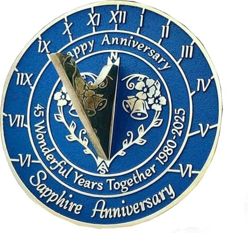 ANTIQUEMEDIEVAL Sonnenuhr zum 45. Hochzeitstag, 25,4 cm