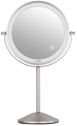 Haepi Bella - Miroir beauté avec éclairage Puissant, Rechargeable, Compact, grossissant x10, Double-Face