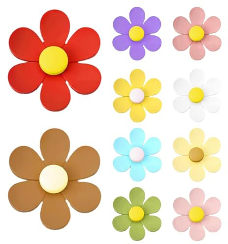 Kühlschrankmagnete, Blumenmagnet, Set mit 10 Magneten für Whiteboards, Dekoration, bunt, niedlich, für das Schließfach im Büro, Auto, Küche