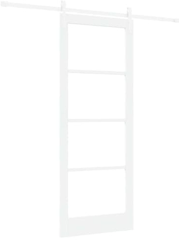 vidaXL Schiebetür ORKDAL Weiß 83 x 211 cm Massivholz Kiefer und Glas | Minimalistischer Stil passt zu jeder Inneneinrichtung, Schützt die Privatsphäre, lässt aber Licht rein,