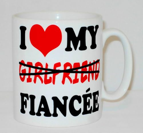 I Heart (Love) My Girlfriend Fiancée Ceramic Mug Great Funny Engagement Marriage Gift