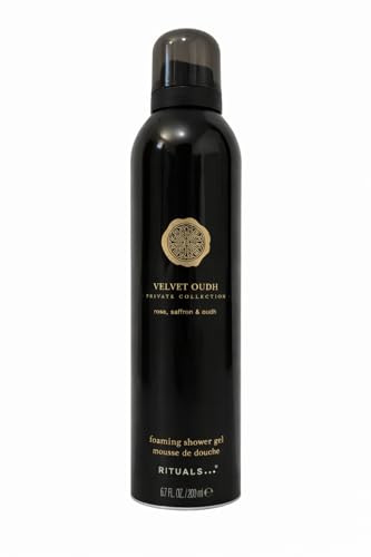 Rituals Velvet Oudh Private Collection Duschschaum 200 ml – Original Foaming Shower Gel mit Duft von Rose, Safran & Oudh