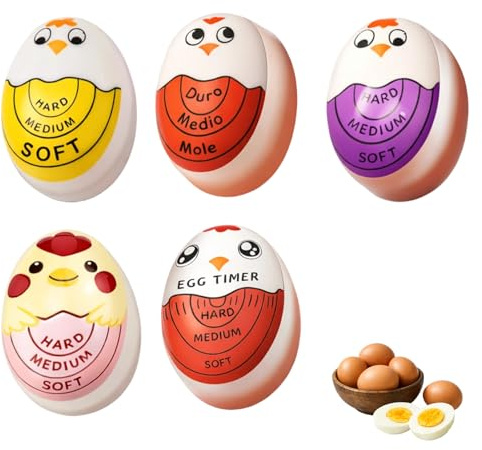 5 Stück Eieruhr Set, Lustige Tierdesign Eieruhren Für Die Küche | Enthält 1 rote Henne und 4 Küken. Praktischer Egg Timer zum Eierkochen, Backen und für alltägliche Aufgaben im Haushalt.