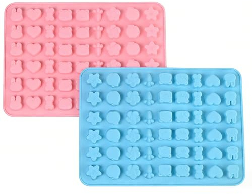 2 stampi in silicone a forma di orsetti gommosi, stampo per cioccolatini, set di 9 motivi a cartoni animati, stampi in silicone per la cottura, riutilizzabili, ideali per fare piccoli cioccolatini