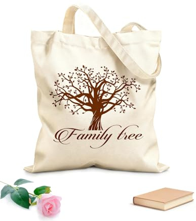 AILOONG Logo Arbre généalogique Citation Arbre de vie Cabane en toile écrue tissu épais de 340g/m² Utilise comme sac à outils