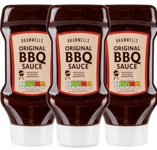 Bizzal Bramwells Original BBQ Sauce, No Artificial Colours or Preservatives, 480g, Pack of 3