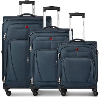WENGER Koffer-Set 3-teilig für Damen und Herren | Reise-Trolleys 46 x 34 x 78 cm aus hochwertigem Polyester 600D Material | Erweiterbar & Teleskopgriff| Beaumont Serie