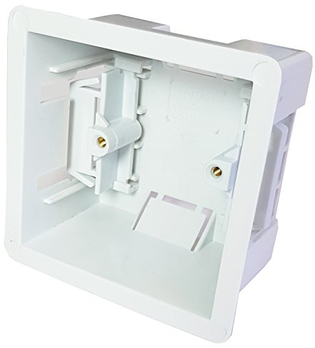 2x 47mm Deep Plasterboard Back Box - Single Dry Lining Flush/Recess Mounted Pattress For Stud/Plaster Board Walls, Face Plates & Socket Outlets