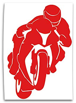 RACEFOXX Motorradfahrer Motorrad Motorradaufkleber Auto Aufkleber Autoaufkleber Sticker (rot)