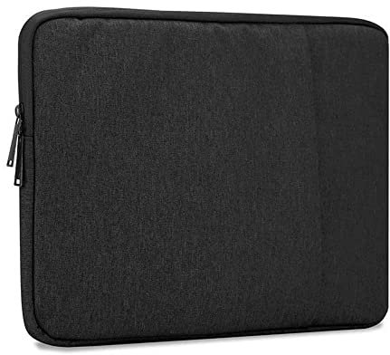 Cadorabo Laptop/Tablet Schutz Tasche 15.6 Zoll in SCHWARZ - Notebook Computer Tasche aus Stoff mit Samt-Innenfutter und Fach mit Anti-Kratz Reißverschluss