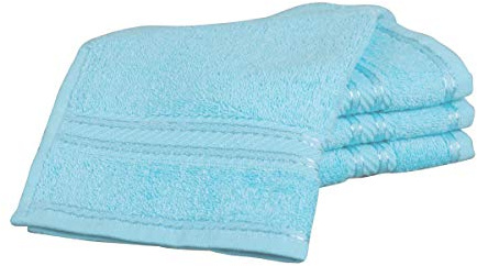 Bentley Priory Linens Supreme Face Flannels for Bathroom 500GSM Super Soft Cotton Pack of 4 Absorbent and Quick Dry Face Cloth Flannel Towels Set 30 x 30cm (AQUA)