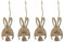 DARO DEKO Holz Hänger Oster-Hase 25cm braun-weiß 4 Stück