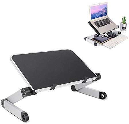 YLXD Laptopständer/Notebooktisch/Laptophalterung/Laptoptisch | Zusammenklappbar | Ideal für PC-Notebooks Tablets Netbooks Lesen von Büchern und für unterwegs(Schwarz)