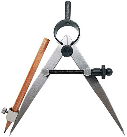 ZLKSKER 4 / 10 inch Woodworking Compass with Pencil Holder, Precision Spring Divider / Scriber, All Metal Compass for Leather Work Metalworking (4 inch)