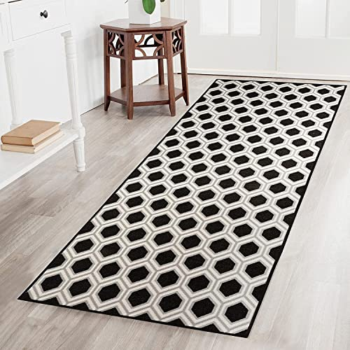 Teppichläufer Bangor | Feinschlingen-Teppich mit Muster | Läufer für Küche, Flur & Wohnraum | Rutschhemmende Rückseite (80 x 200 cm)