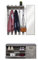 Mondeer Mobile Ingresso Set, Appendiabiti da Parete in Legno con Scarpiera, Specchio e 5 Ganci, Stile Industriale, per Corridoio Ingresso (Grigio)